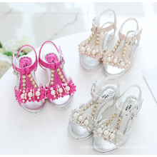 SE1956W summer princess sandals bling little girls sandals hook&loop